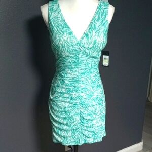 GUESS Green Bodycon Mini Dress V-Neck Sleeveless